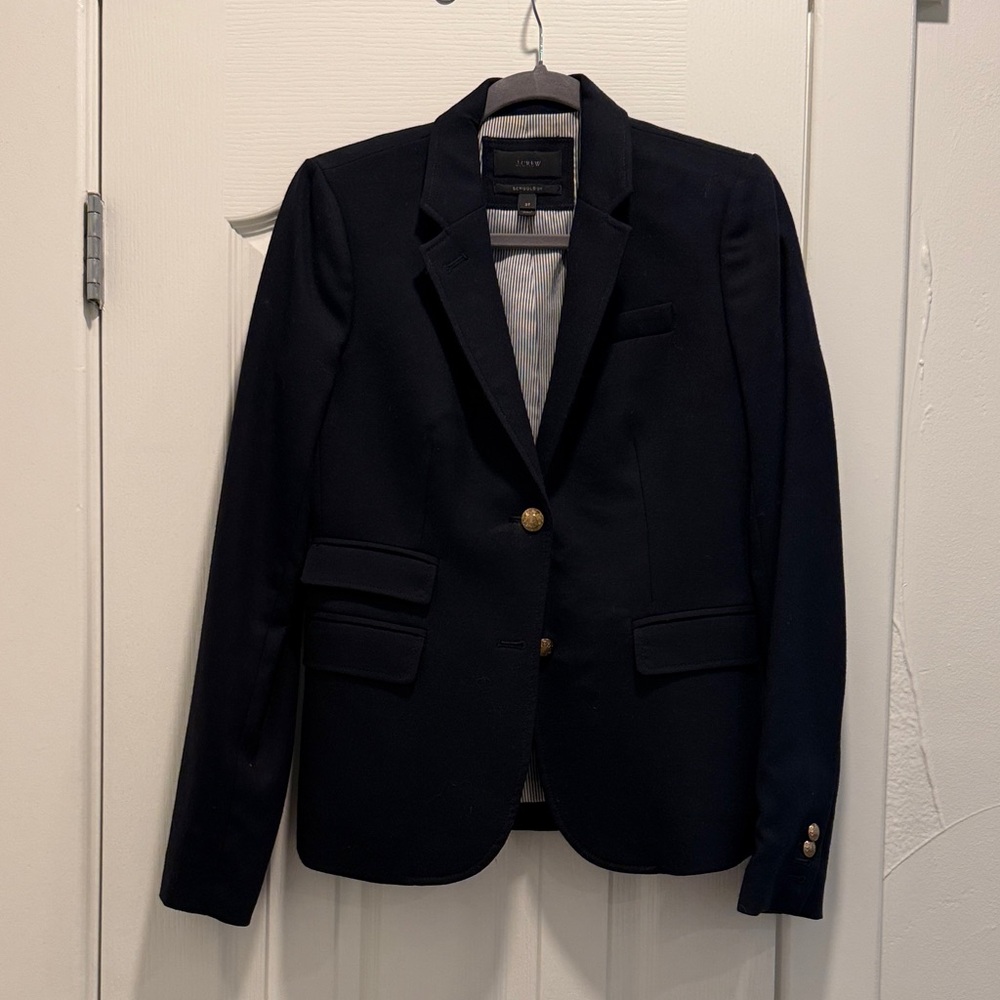 Dark Blue JCrew School Boy Blazer with Gold Buttons size 2 Trim Fit